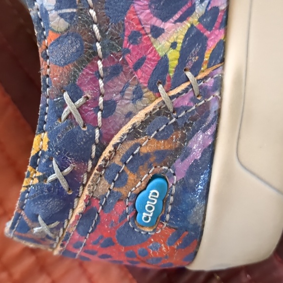 CLOUD* Aika Fidelia Blue sneaker side zip front lace soft footbed size 38 rubber - Picture 6 of 11